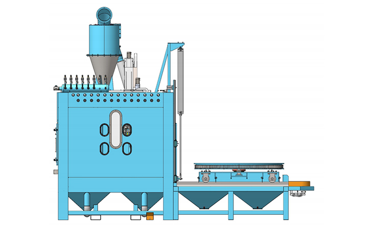 Suction type electric rotary table sand blasting machine PT-MF2323-12A