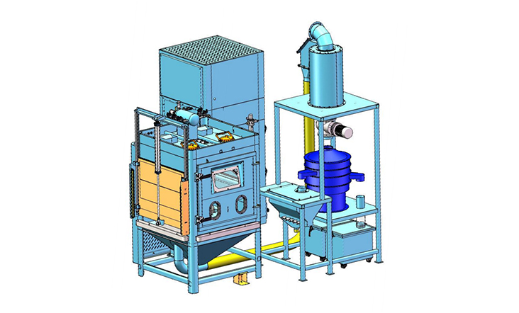 Single station electric rotary table sand blasting machine PT-TD1212-5A