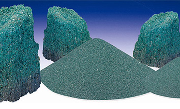 Sandblasted green silicon carbide