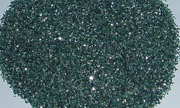 Sandblasted green silicon carbide